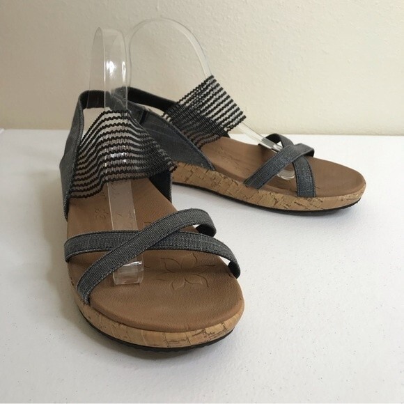 Skechers Cali Beverlee High Tea Wedge Heel Slingback Slide Black Women's Size 9 - Picture 13 of 14